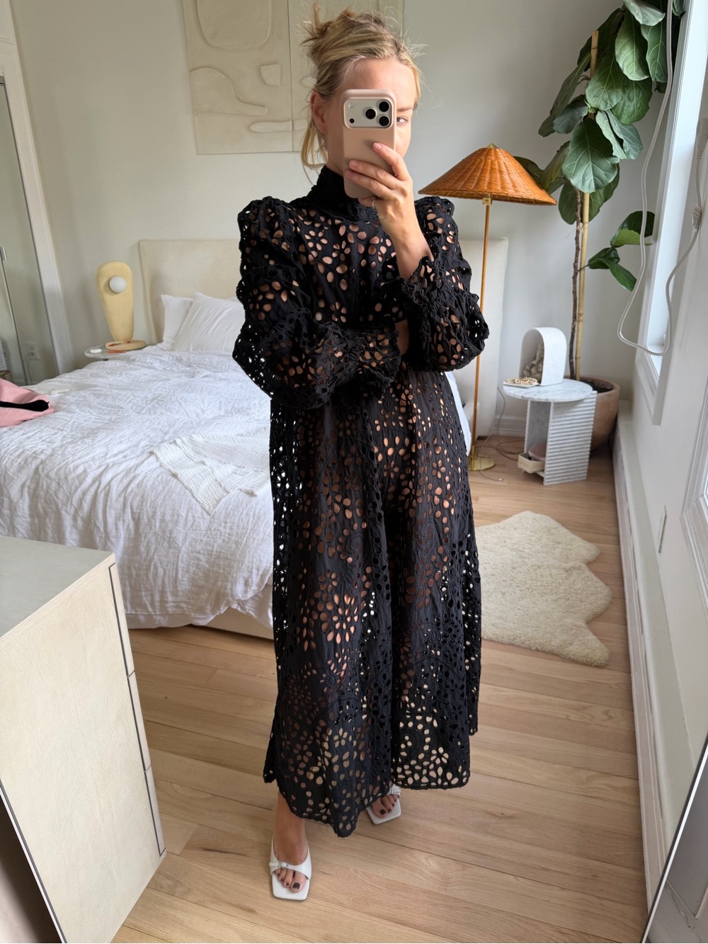 Cotton Black Crochet Other Stories Dress Size 34